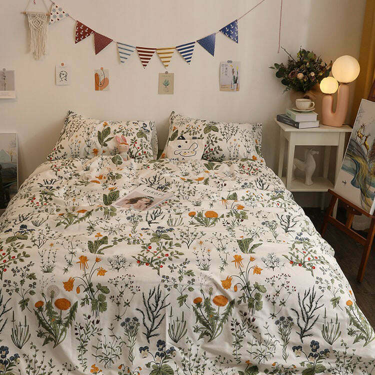 Trendy Dandelion Bedding Set - Y2K Fashion Inspired Bedding for Stylish Bedrooms