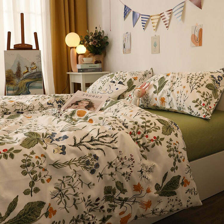 Trendy Dandelion Bedding Set - Y2K Fashion Inspired Bedding for Stylish Bedrooms