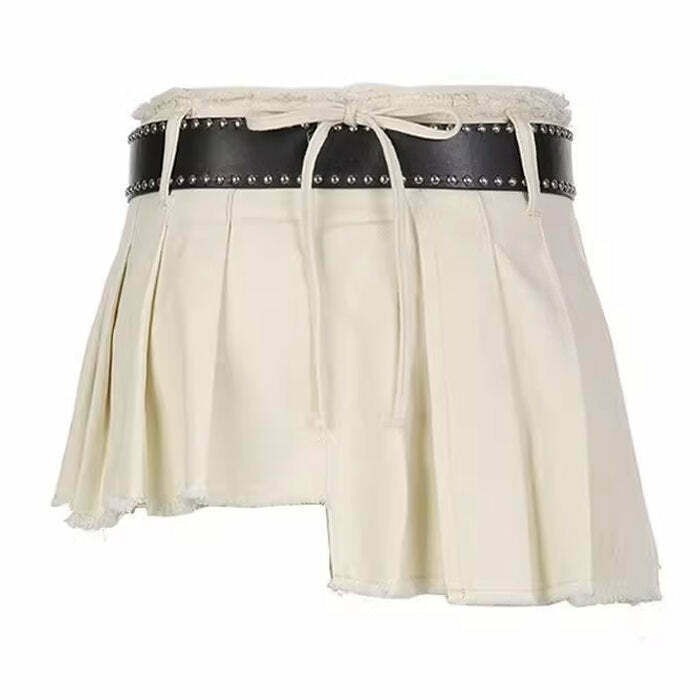 Trendy Distressed Mini Skirt for Y2K Fashion Lovers - Grunge Style & Retro Vibes