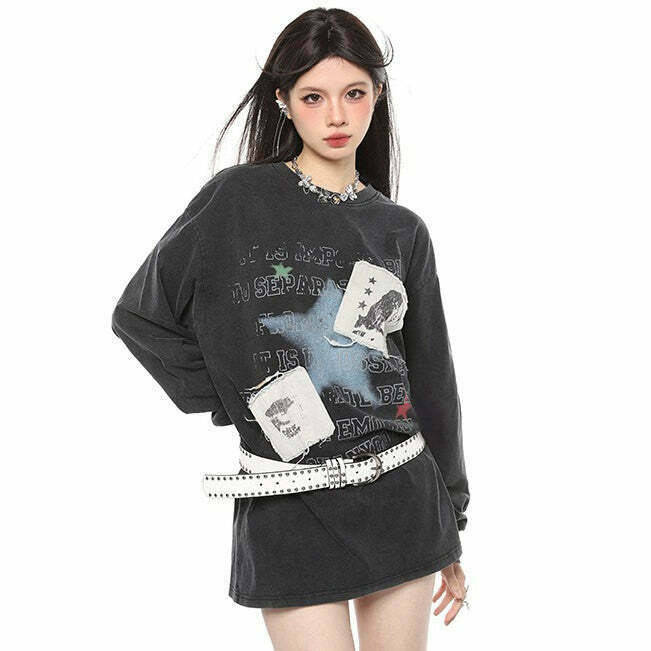 Trendy Downtown Girl Aesthetic Sweatshirt for Y2K Style and Grunge Fashion Lovers