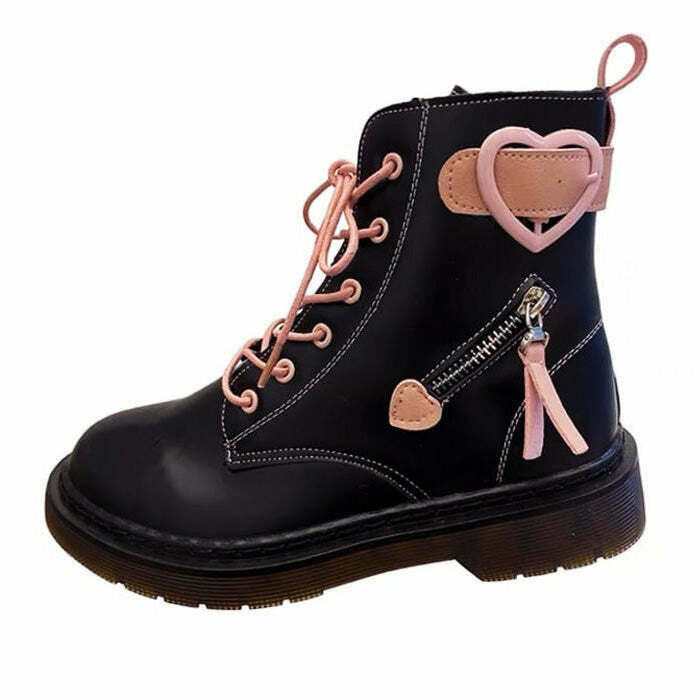 Trendy Emo Aesthetic Boots for Y2K Grunge Style - Perfect for Fashion-Forward Looks