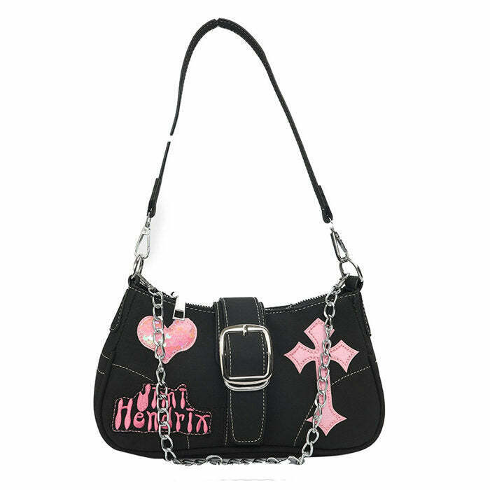 Trendy Emo Baguette Bag - Y2K Grunge Fashion for Aesthetic and Indie Styles