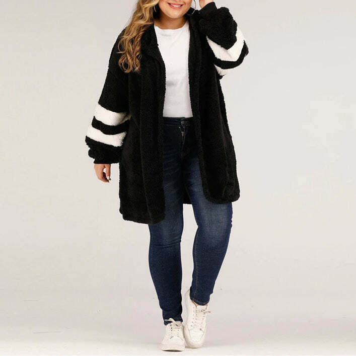 Trendy Faux Fur Jacket for Y2K Grunge Style - Perfect for Club Outfits & Winter Fashion