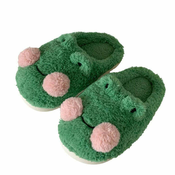 Trendy Frog Slippers for Y2K Fashion: Embrace Grunge and Street Style Comfort