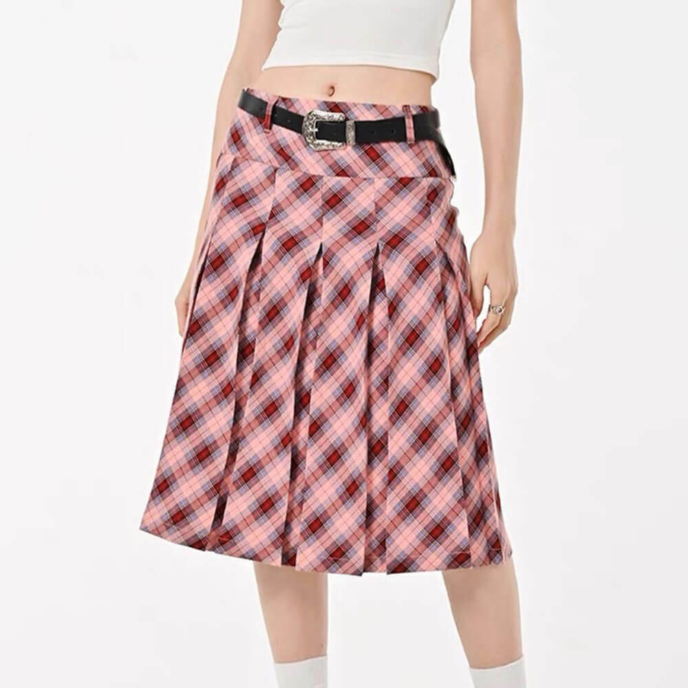 Trendy Good Manners Plaid Kilt Skirt - Y2K Grunge Fashion for Retro Style Enthusiasts