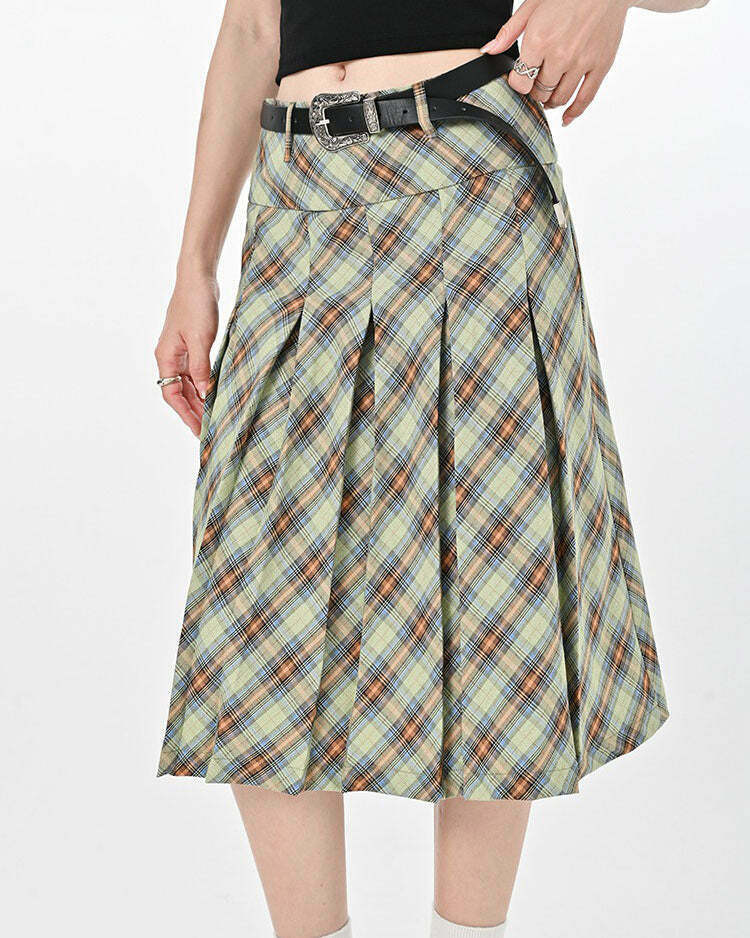 Trendy Good Manners Plaid Kilt Skirt - Y2K Grunge Fashion for Retro Style Enthusiasts