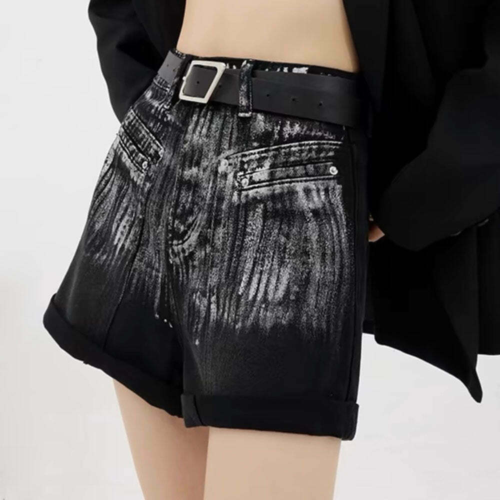 Trendy Grunge Aesthetic Denim Shorts for Effortless Y2K Style and Fashionable Outfits