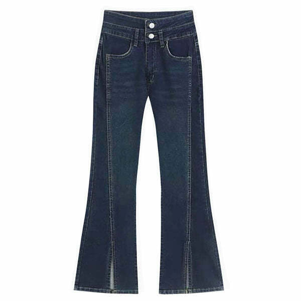 Trendy Grunge Aesthetic Flare Jeans for Y2K Fashion Lovers - Perfect for Street Style Outfits