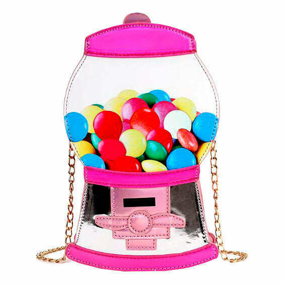 Trendy Gumball Machine Mini Handbag - Cute Y2K Fashion for Edgy Summer Outfits