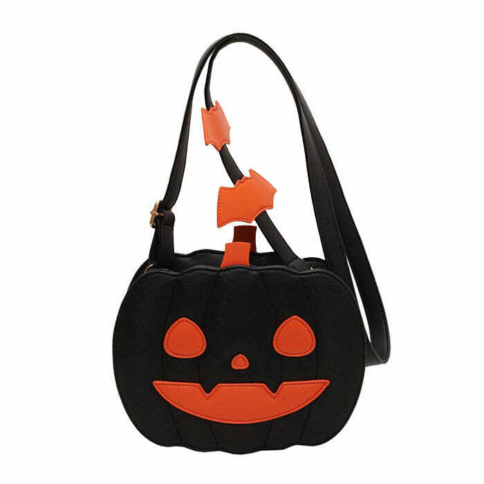 Trendy Halloween Pumpkin Bag for Y2K Fashion Lovers - Hip Hop & Grunge Style Accessory