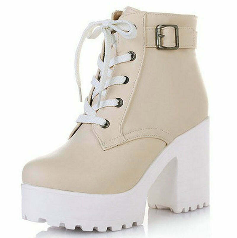 Trendy Heeled Ankle Boots for Y2K Fashion Lovers - Stylish Footwear for Modern Outfits