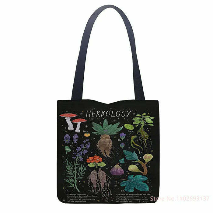 Trendy Herbology Shoulder Bag for Y2K Fashion Enthusiasts - Stylish & Affordable Accessory