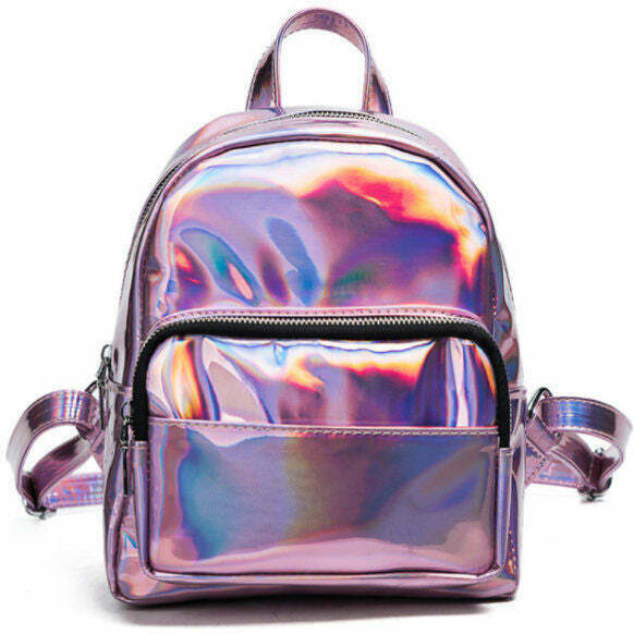 Trendy Holo Mini Backpack for Y2K Fashion: Perfect for Cute Outfits & Grunge Styles