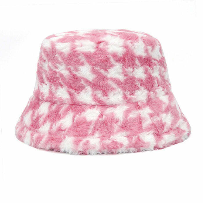 Trendy Houndstooth Bucket Hat for Y2K Style, Perfect for Gen Z and Fashion Enthusiasts