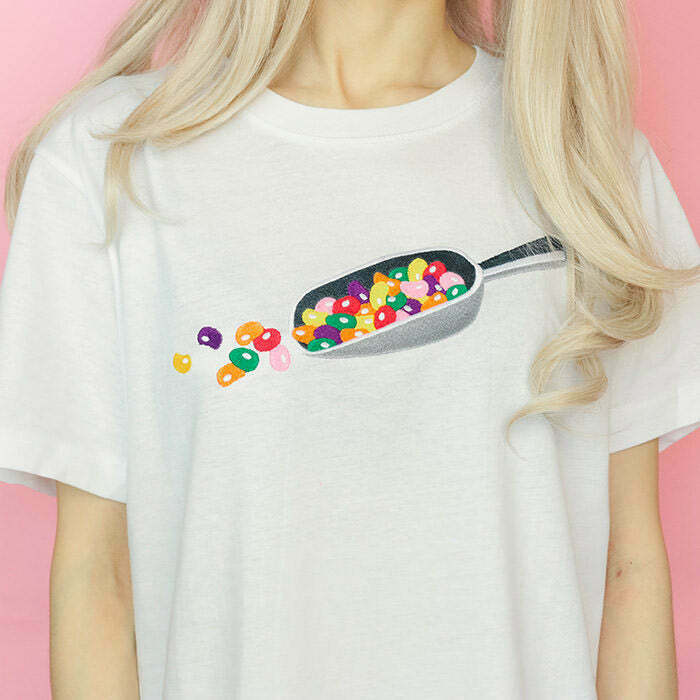 Trendy Jelly Beans Tee - Y2K Style Kpop Fashion for Parties & Everyday Outfits