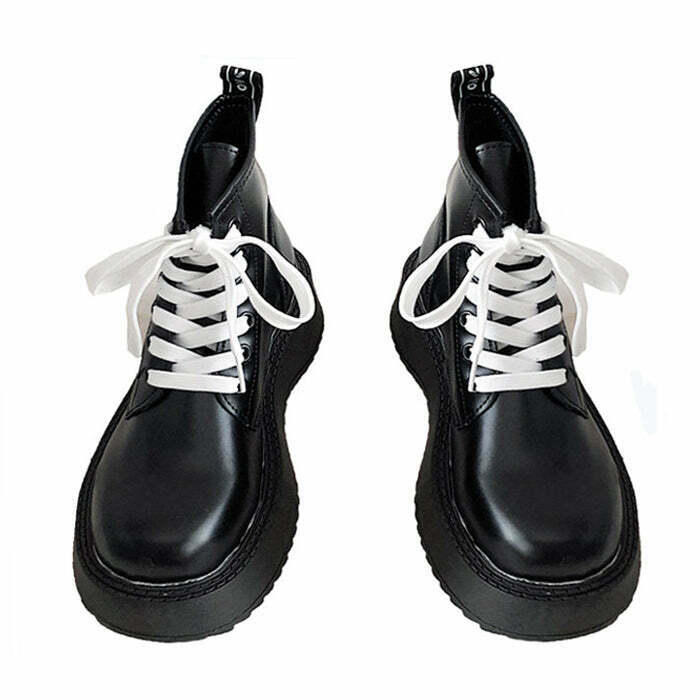 Trendy Lace Up Ankle Boots in Cow Print - Perfect for Y2K Style Outfits & Fashion