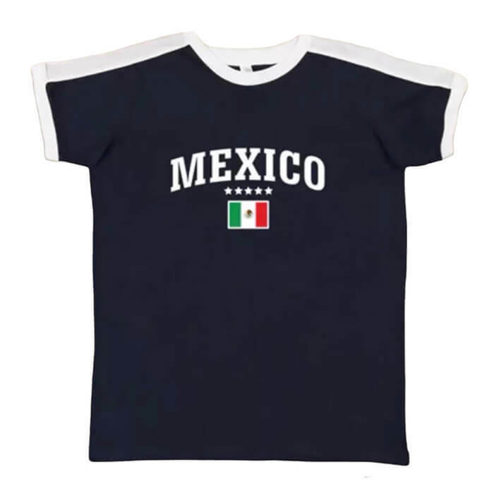 Trendy Mexico Raglan Baby Tee - Y2K Fashion Inspired 90s Style for Modern Kids