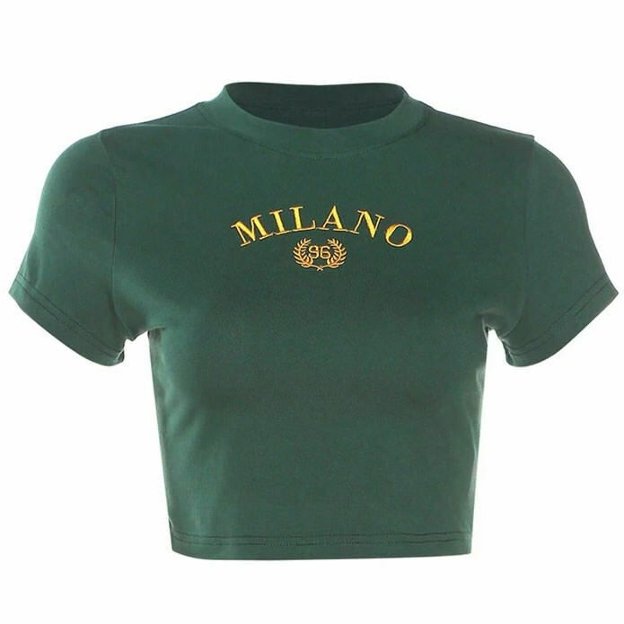 Trendy Milano Crop Top for Summer Y2K Fashion - Perfect for Retro Outfits & Grunge Style