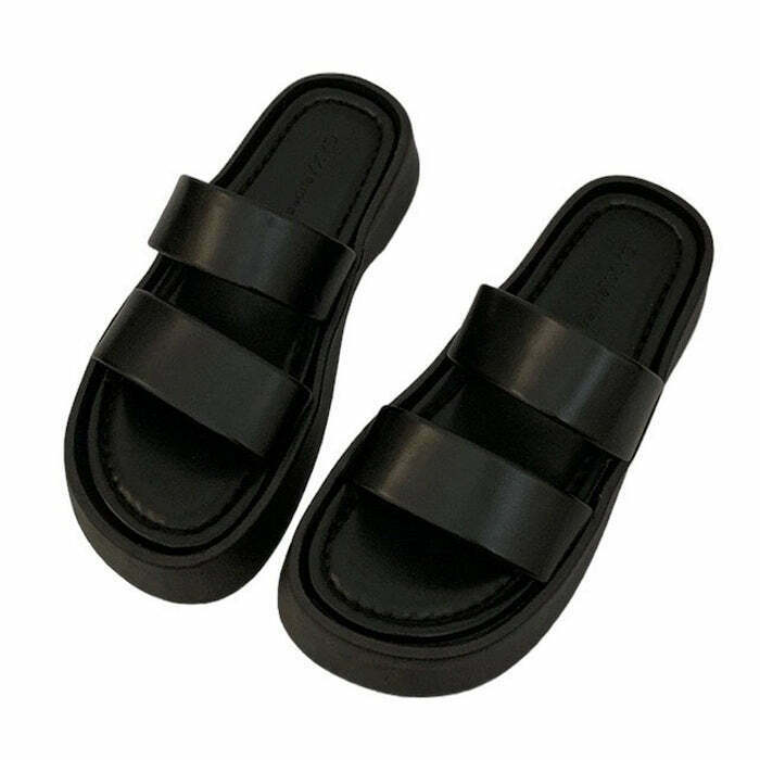 Trendy Minimalist Aesthetic Sandals for Y2K Fashion Lovers - Perfect for Grunge & Goth Styles