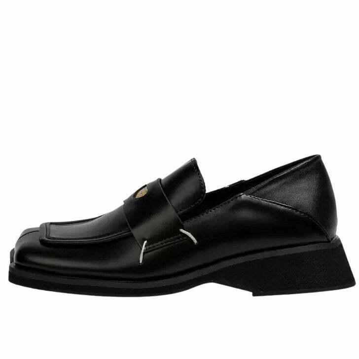 Trendy Minimalist Chunky Loafers for Y2K Fashion Lovers - Perfect for Street Style Outfits