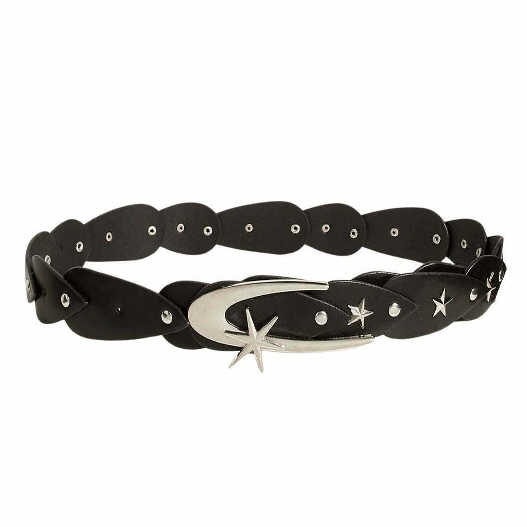 Trendy Moon and Stars Belt for Y2K Fashion - Perfect for Grunge and Popstar Styles