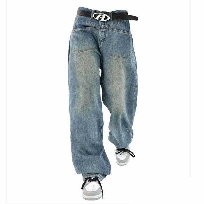 Trendy Nonconformist Wide Jeans for Y2K Fashion Lovers - Embrace Gen Z Style Today!