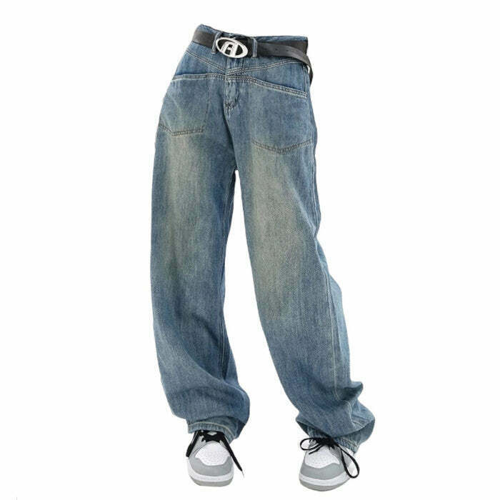 Trendy Nonconformist Wide Jeans for Y2K Fashion Lovers - Embrace Gen Z Style Today!