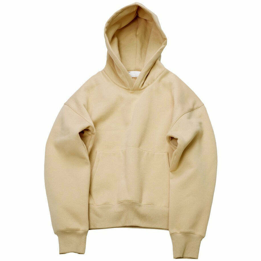 Trendy Nude Hoodie for Y2K Club Fashion - Stylish Grunge Y2K Clothing for Modern Outfits