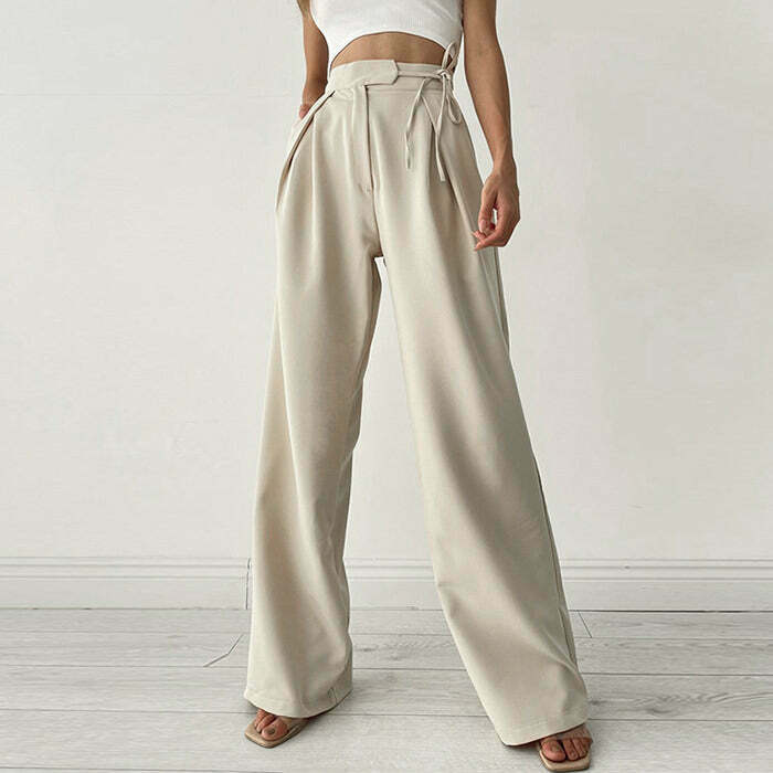 Trendy Old Money Wide Pants for Y2K Fashion - Stylish Brown Pants for Cute Outfits