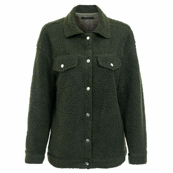 Trendy Oversized Teddy Jacket for Y2K Fashion Lovers - Perfect for Cozy Street Style