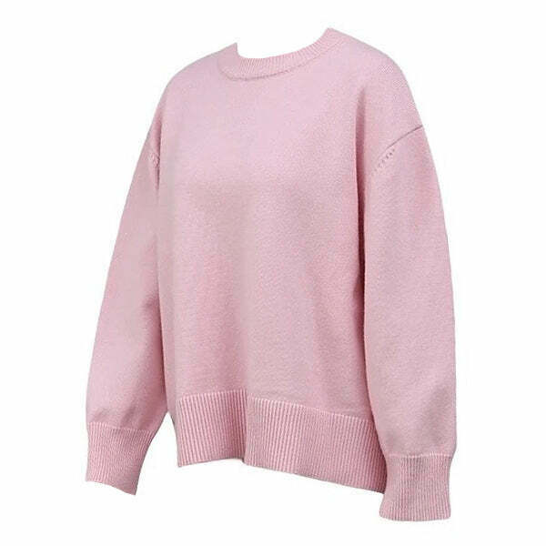 Trendy Pastel Pink Oversized Sweater for Y2K Fashion Lovers and Gen Z Style Enthusiasts