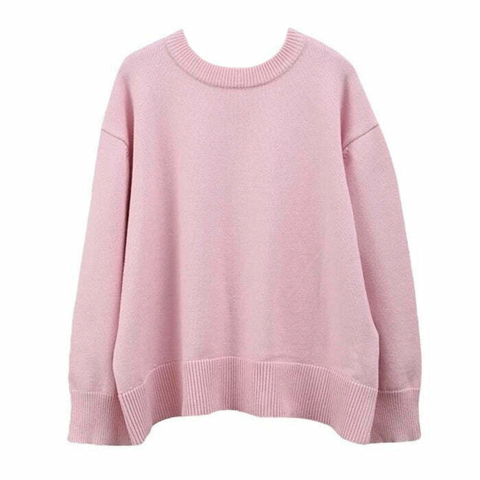 Trendy Pastel Pink Oversized Sweater for Y2K Fashion Lovers and Gen Z Style Enthusiasts