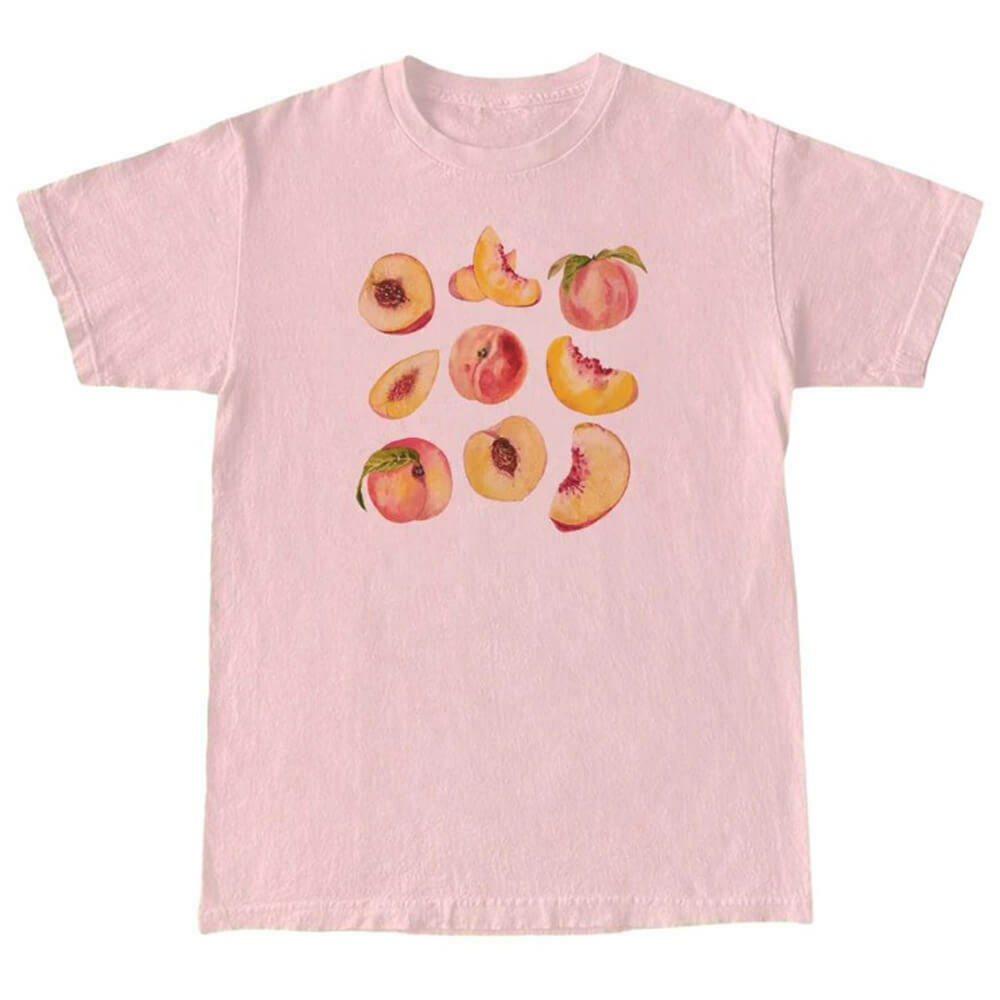 Trendy Peach Graphic T-Shirt for Y2K Fashion Lovers - Retro 90s Style Tee