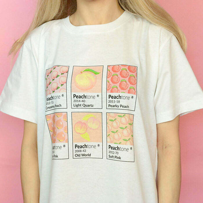 Trendy PeachTone T-Shirt for Y2K Fashion: Perfect for Cyber, Gothic, and Popstar Outfits