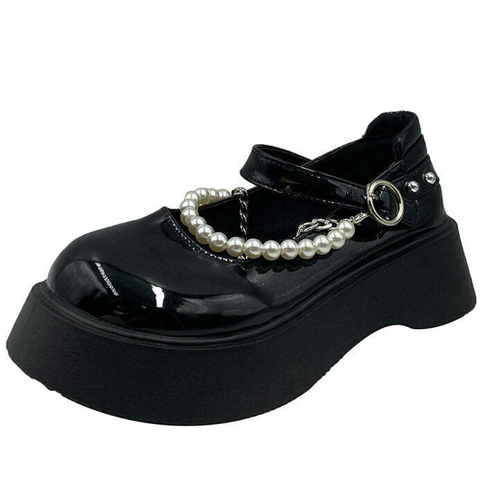 Trendy Pearl Chunky Sandals for Y2K Grunge Style - Urban Fashion Statement Footwear