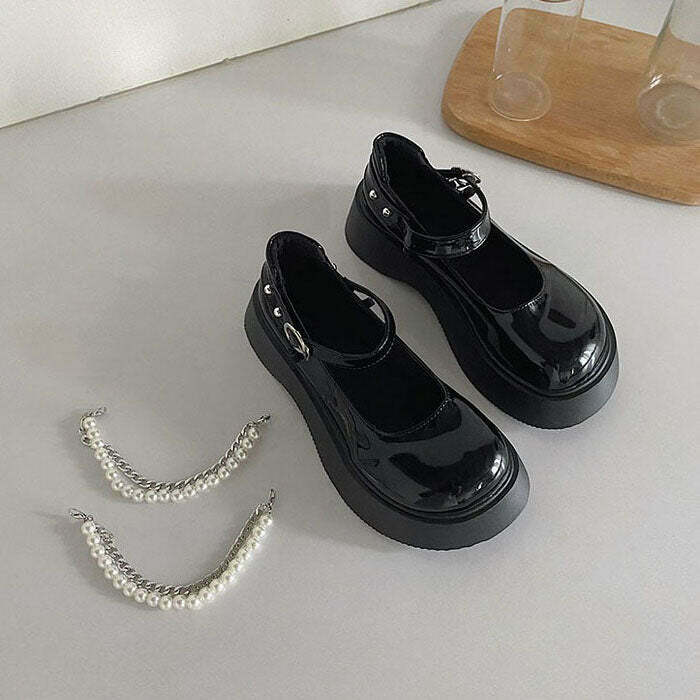 Trendy Pearl Chunky Sandals for Y2K Grunge Style - Urban Fashion Statement Footwear