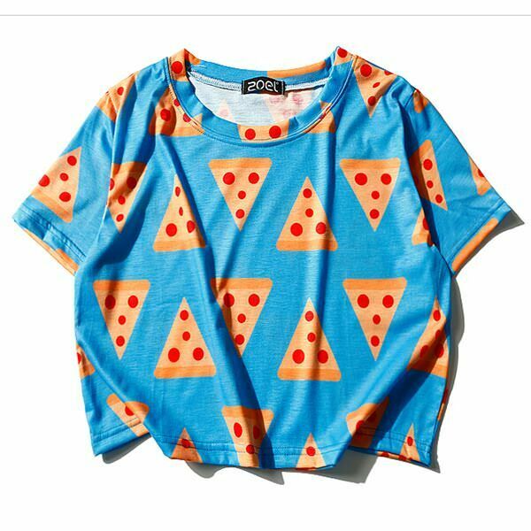 Trendy Pizza Queen Tee and Skirt Set - Y2K Fashion Icon for Stylish Outfits