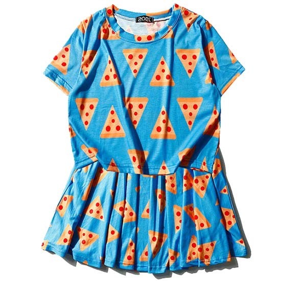 Trendy Pizza Queen Tee and Skirt Set - Y2K Fashion Icon for Stylish Outfits