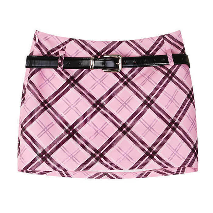 Trendy Preppy Aesthetic Pink Skirt for Y2K Style Outfits - Perfect for Grunge and Cyber Looks