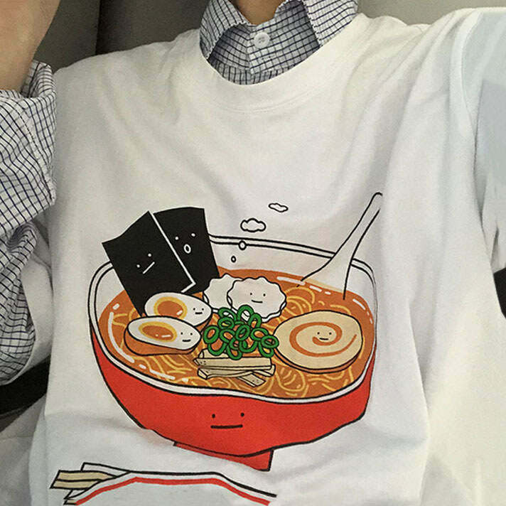 Trendy Ramen Noodles Tee - Y2K Style Clothing for Grunge and Casual Outfits