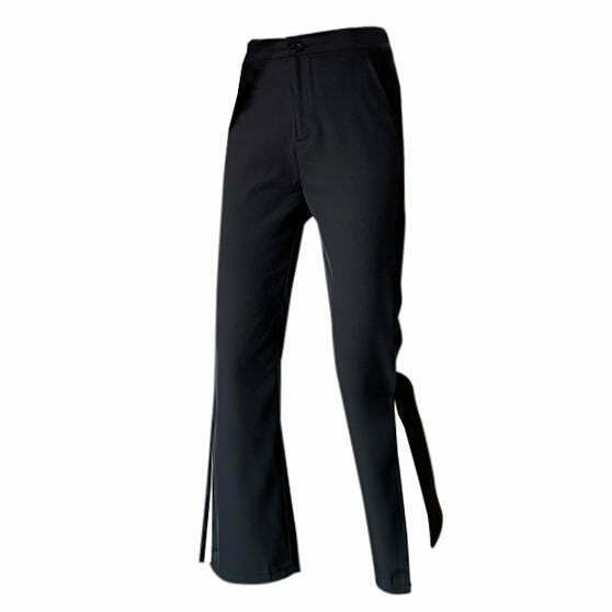 Trendy Self Made Slit Pants for Y2K Grunge Style - Perfect for Fashion-Forward Outfits