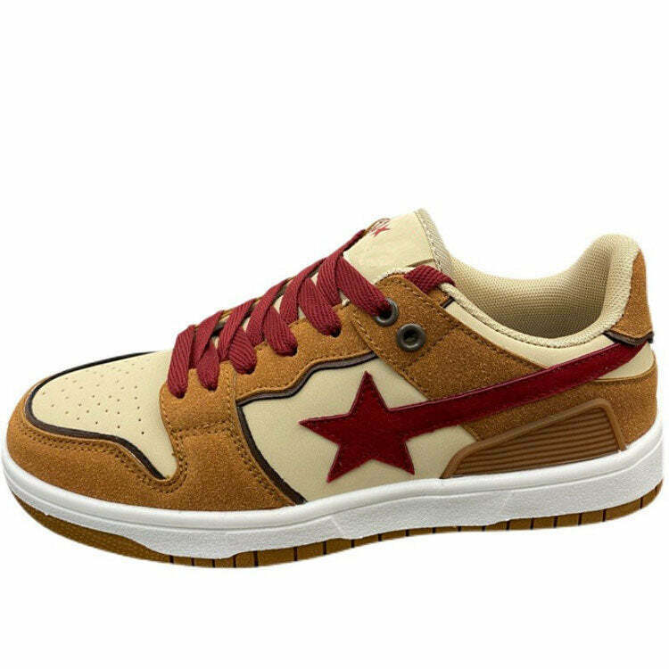 Trendy Shooting Star Aesthetic Sneakers for Cyber Y2K Style and Street Fashion Enthusiasts