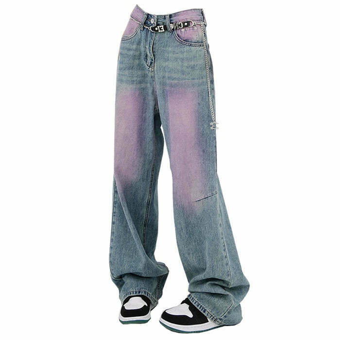 Trendy Skater Girl Baggy Jeans for Kids - Y2K Style with Graphic and Star Designs