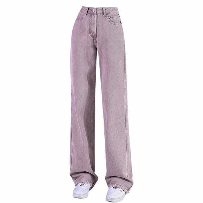 Trendy Skater Girl Lavender Jeans for Y2K Style - Must-Have for Fashion-Forward Teens