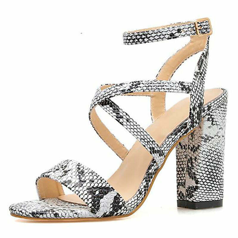 Trendy Snakeskin Heeled Sandals for Iconic Y2K Fashion and Stylish Outfits