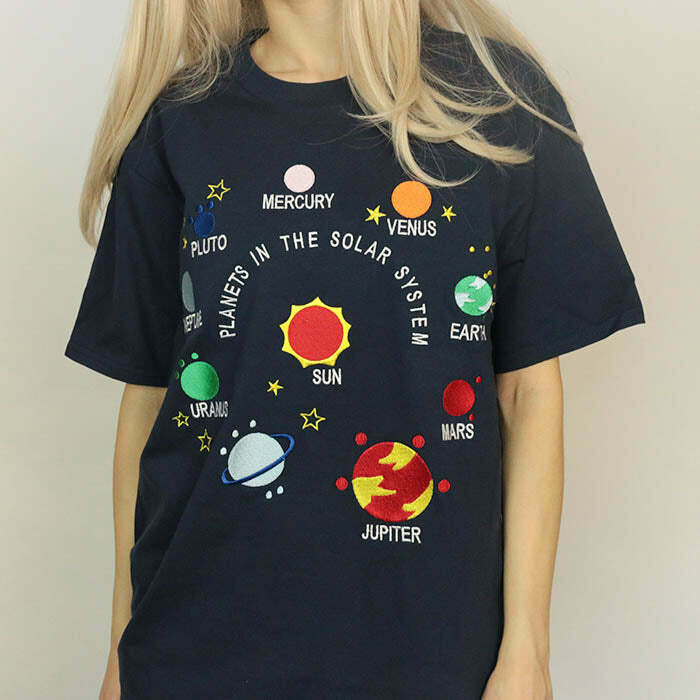 Trendy Solar System T-Shirt for Y2K Grunge Style & Preppy Fashion Enthusiasts