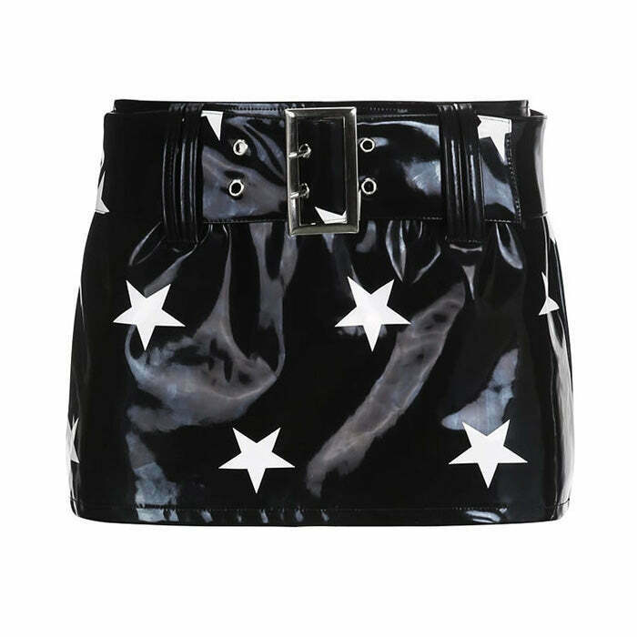 Trendy Star Leather Mini Skirt - Y2K Fashion Essential for Stylish Outfits & Looks