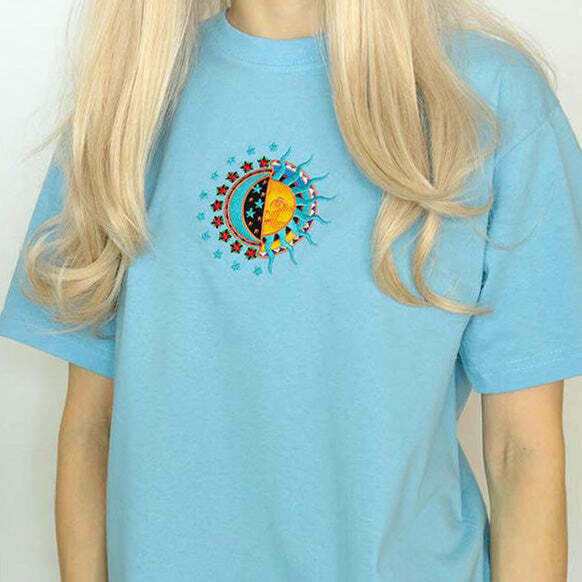 Trendy Sun & Moon T-Shirt - Y2K Fashion Essential for Gothic and Casual Outfits