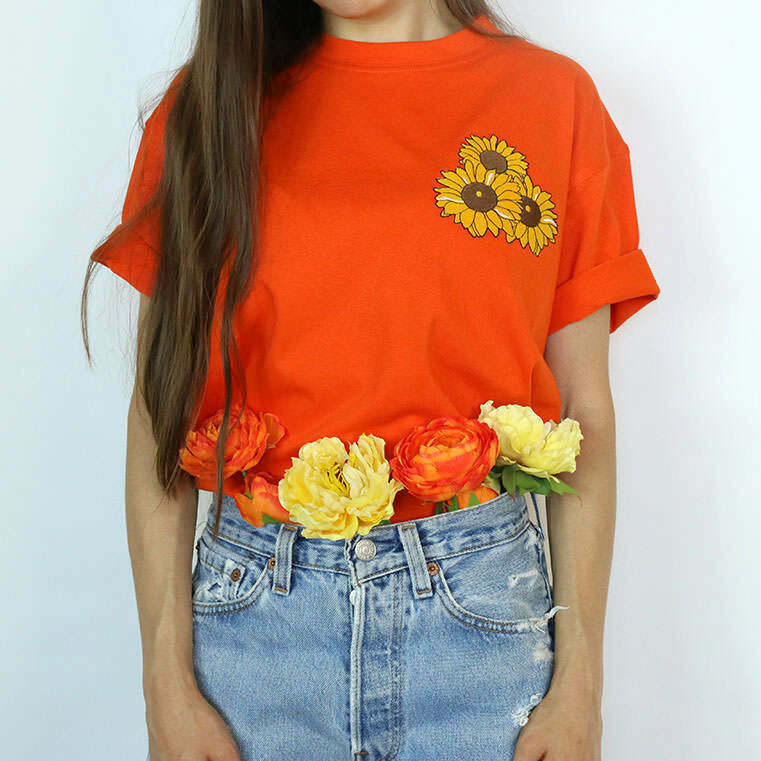 Trendy Sunflower T-Shirt for Y2K Fashion Lovers - Emo, Grunge & 90s Inspired Styles