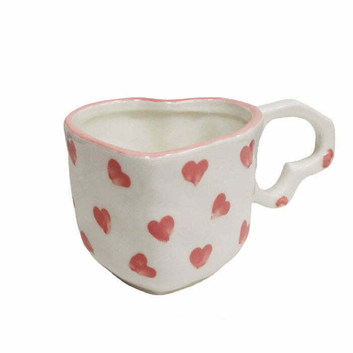 Trendy Sweetheart Ceramic Cup for Y2K Fashion Lovers - Cute & Stylish Drinkware